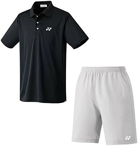 Amazon Yonex ヨネックス ユニセックス ユニポロシャツ ハーフパンツ 上下セット ブラック アイスグレー 007 326 メンズ 通販