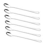 DREAMZE 9-inch Long Handle Iced Tea Spoon Coffee Mixing Spoon Ice Cream Spoon Stainless Steel Cocktail Stirring Spoons, Set of 6