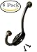 8 Pieces Coat Hooks Wall Mounted 35 LB Utility Hooks Heavy Duty Cup Metal Hooks Dual Robe Hook Rustic Hooks Double Hooks Coat Hanger 18 Pieces Screws (Bronze Color)
