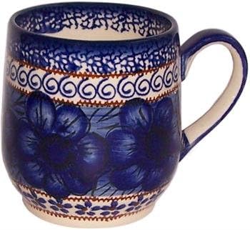 Polish Pottery Tea or Coffee 10 oz Mug - Blue Garden