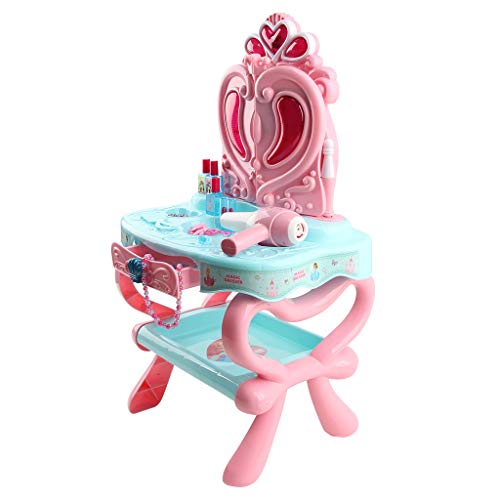 Vanity Set Girls Toy Makeup Accessories Play Set Beauty Salon Vanity Pretend Play Kids Vanity Table with Induction Function & Makeup Accessories - Thumbnail 6