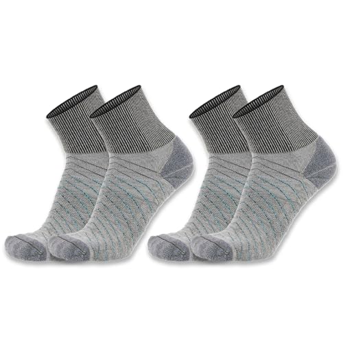 Gordini Men's Signal Midweight Trail Quarter Sock 2-Pack, Asphalt Heather, Medi…