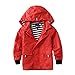 Hiheart Boys Girls Waterproof Rain Jackets Lightweight Hooded Cotton Lined Raincoats Red 6-7