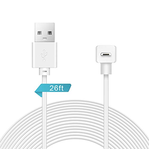 Long Power Cable for Cloud Cam, LANMU 26ft Micro USB Power Extension Cable Cord for Cloud Cam Security Camera- Longer Connection for Your Cloud Cam