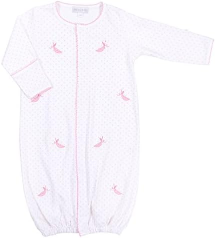 Magnolia Baby Girls Sweet Pea Embroidered Converter Gown Pink