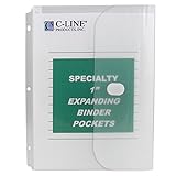 C-Line Biodegradable Acid-Free Poly Binder Pocket with 1-Inch Gusset, Side Loading, Clear, 10 Pockets per Pack (33747)