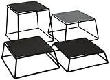 Tablecraft BKR4 Non-Slip Riser Set (Set of 4), Black, Gray
