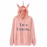 Girls Hoodie, Misaky Womens Unicorn Ear Blouse Sweatshirt Hooded Pullover Tops (M, A_Pink)