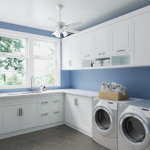 Hunter 44 inch Indoor Ceiling Fan with LED Lights - White Ceiling Fan with Pull Chain, For Bedroom, Living Room, or Kitchen, Standard Mount, No Remote, 5 Blades - Swanson 50885, Fresh White - View 2