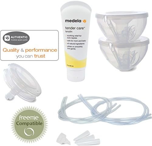 Freemie Collection Cups Deluxe Set (Compatible with Medela) WITH Medela Tender Care Lanolin (2 Ounce Tube) Bundle