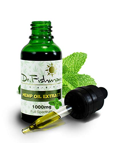 Hemp Oil Extract 1000mg - by Dr. Fishman Labs - Anxiety, Stress, Depression Relief, Pain Management - Rich in Omega 3,6,9 Vitamin A & E - 30ml, 1 fl oz - Peppermint Flavor …