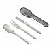 BLACK + BLUM Nesting Cutlery Set 3 Piece Stainless Steel Compact Travel Cutlery Set (Knife, Fork, and Spoon) Portable Tableware with Snap Shut Case, Silver