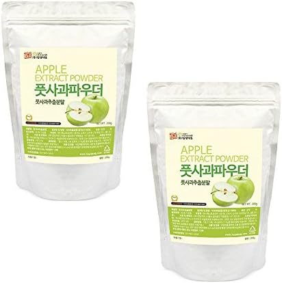Green Apple Extract Powder 2 Pack Natural 100% Pure Fresh Dietary Fiber Vitamin C Total 400g