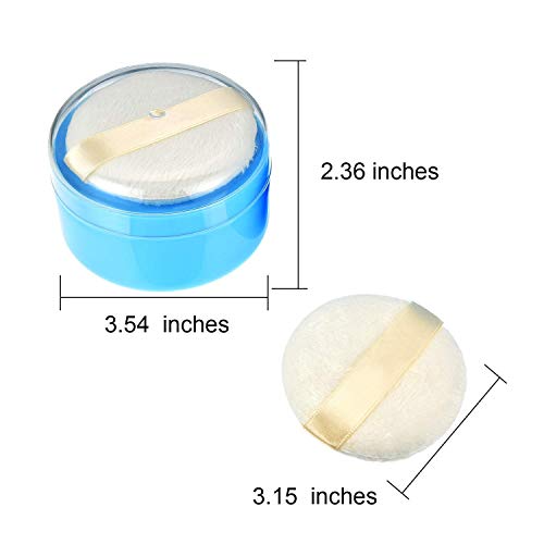 changhao 3 Sets After-Bath Powder Puff Box Empty Body Powder Container with Bath Powder Puffs and Sifter for Home and Travel