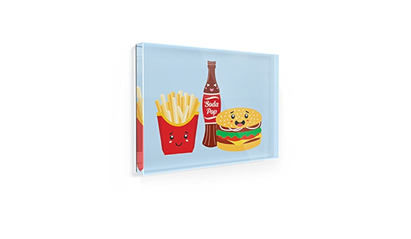 Imán para nevera Hamburger, patatas fritas, y un grupo de ...