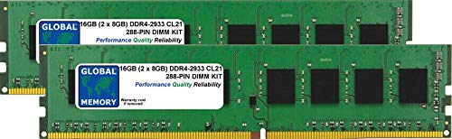 16GB (2 x 8GB) DDR4 2933MHz PC4-23400 288-PIN DIMM MEMORY RAM KIT COMPATIBLE WITH PC DESKTOPS/MOTHERBOARDS