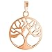 Jewelry America Solid 14k Rose Gold Simple Round Tree of Life Charm Pendant