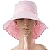 Ls Lady Womens Summer Flap Cover Cap Cotton Anti-UV UPF 50+ Sun Shade Hat with Bow. Adjustable Hat (One Size,0 Pink)