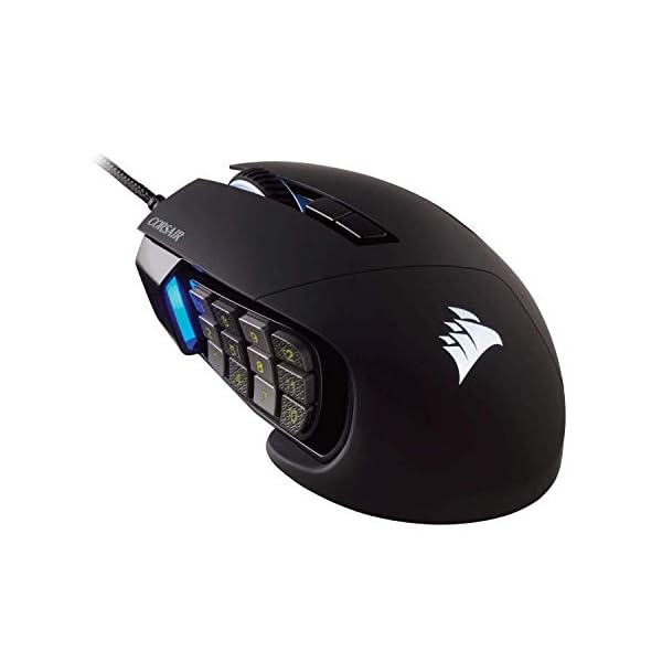Corsair Scimitar Pro RGB - MMO Gaming Mouse - 16,000 DPI Optical Sensor - 12 Programmable Side Buttons - Black