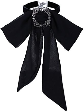 Teniu Chiffon Collar Necklace Shirt Bow Choker Necklace Custome Jewely Neckalce for Women Girls(Valentines Day Gift)