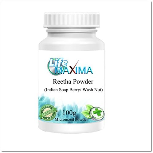 Life Maxima Reetha Powder (Indian Soap Berry/ Wash Nut) kills lice dandruff Organic Natural Ayurvedic Active Herbs Safe Herbal Supplement 100g (BUY 3 GET 1 FREE)