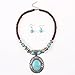 Qiyun (TM) Chunky Turquoise Blue Pendant Wood Beaded Chain Necklace Tibet Necklace Earrings