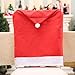 Christmas Chair Back Cover Set of 6, Santa Clause Red Hat Slipcovers Kitchen Chair Cap Sets Xmas Decoration for Dinning Room Christmas Banquet Holiday Festival Decor