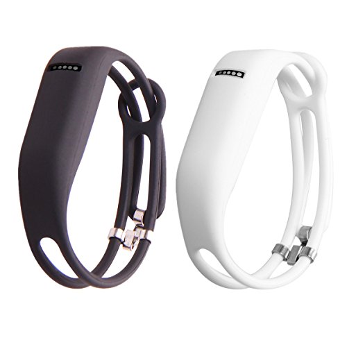 FlyHi Replacement Bands for Fitbit Flex, Fashion Hollowed Design, Comfortable Adjustable Silicone Sport Wristband with Metal Clasp, Prevent Tracker Falling Off (Trackers not Included)(Black+White)