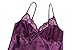 BellisMira Women's Satin Chemise Nightgowns, Sexy Sleepwear V Neck Spaghetti Strap Silk Lace Nightdress Purple, S