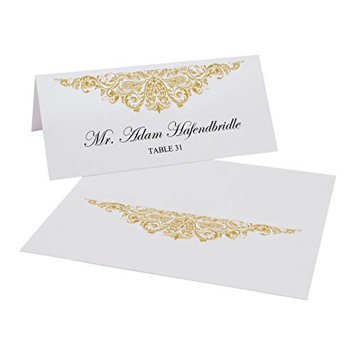 Documents and Designs Paisley Easy Print Place Cards, Gold, Set of 60 (10 Sheets)
