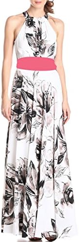 Preferhouse Women's Plus Size Dress Casual Black Print Maxi Long
