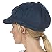 Sakkas 405BC Sasha Wool Newsboy Cabbie Hat with Button Flower - Blue - One Size
