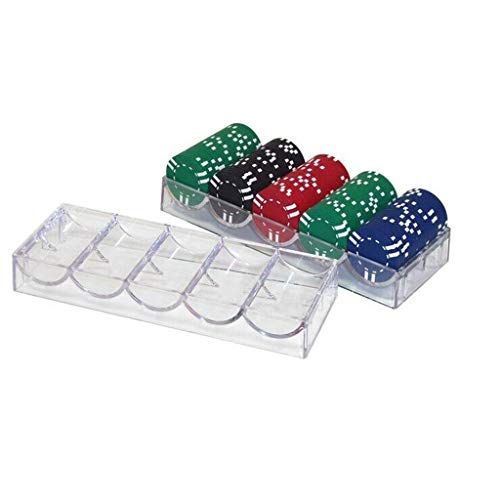 dailymall Durable Acrylic Poker Chips Tray Box Container 100 Chips for Party Game