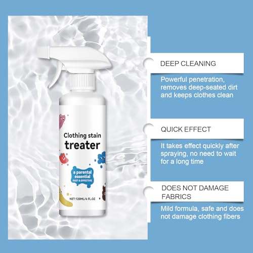 Uniiking® Stain Remover for Clothes Laundry, Spot Remover, Penetrates, Lifts 100+ Types of Everyday Stains - Prewash Spray 22oz