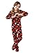 Big Feet Pjs Kids Footed Onesie Chocolate Brown with Hearts Footed Pajamas