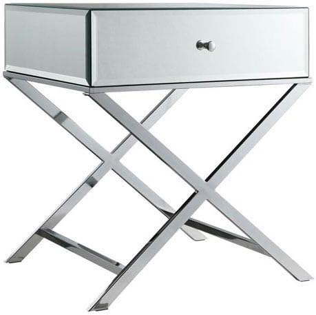 HomeHills Prezia Chrome Mirrored Table