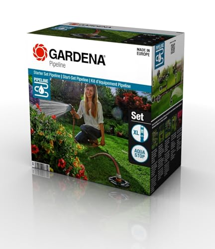 Gardena Sprinklersystem Start-Set Pipeline: Komplettset für den Einstieg in das Pipeline-System, Wasserentnahme rund um Haus und Garten, unterirdische