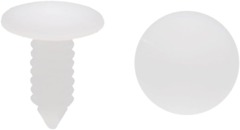 sourcing map 100 Pcs Universal 6mm Hole Dia White Plastic Car Rivets Fastener, 16 x 14 x 3 cm