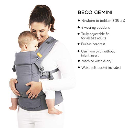 Beco Gemini Baby Carrier - Mermaid Sorbet, Sleek and Simple 5-in-1 All Position Backpack Style Sling for Holding Babies, Infants and Child from 7-35 lbs Certified Ergonomic