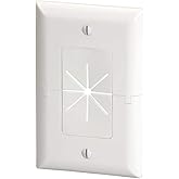 DATA COMM Electronics 45-0017-WH - Cubierta de pared para salida de TV de estilo dividido con cable flexible AV/HDMI, paso, r