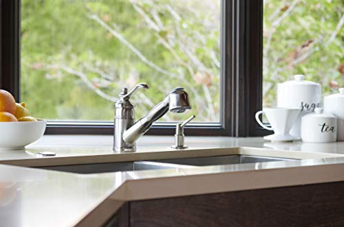 Bainbridge Pull Out Kitchen Faucet (Chrome) by Pacific Bay - This Beautiful Upgrade Features a Dual Setting Sprayer and Swivel Spout