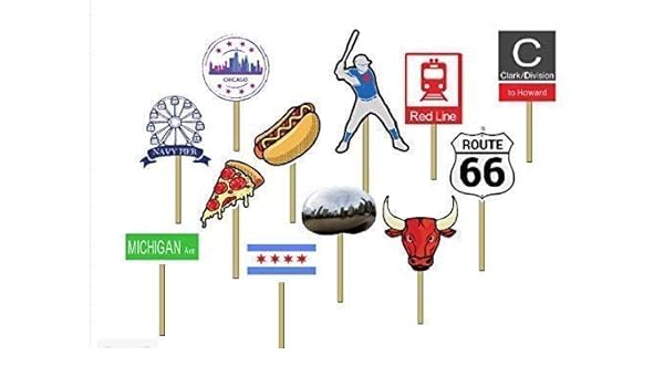 Amazon Com 12 Chicago City Theme Party Cupcake Toppers Picks