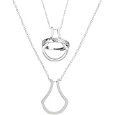 Hobbspring 1pc Necklaces for Ring Holder Stainless Steel Ring Keeper Necklaces Wedding Engagement Saver Pendant Necklace for Women Ladies Wife