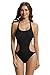 zeraca Women's Halter Scoop Neck Cutout One Piece Bathing Suit Swimsuit