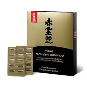 Mikei 74627 Japanese Red Reishi Essence Food Supplement Extracted From Red Reishi Mushroom – 30 Vegetarian Capsules