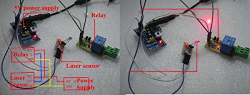Icstation 5V Laser Recevier Sensor Module Relay Switch for Arduino (Pack of 5)