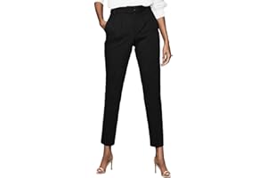 Miesuit Womens Dress Pants High Stretch Straight Leg Black Pants for Work Business Casual with Pockets