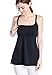 SUIEK Nursing Top Tank Cami Maternity Shirt Sleep Bra for Breastfeeding (X-Large, Black+Navy+Grey)