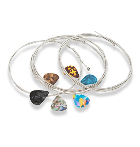 Legato Electric Guitar Strings Professional - (2 Sets) Nickel Alloy w/ 6 Guitar Picks (Normal Light 10-46) Coated