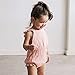 Viworld Infant Baby Girl Twins Bodysuit Sleeveless Ruffles Romper Sunsuit Outfit Princess Clothes (Pink, 90(12-18 Months))